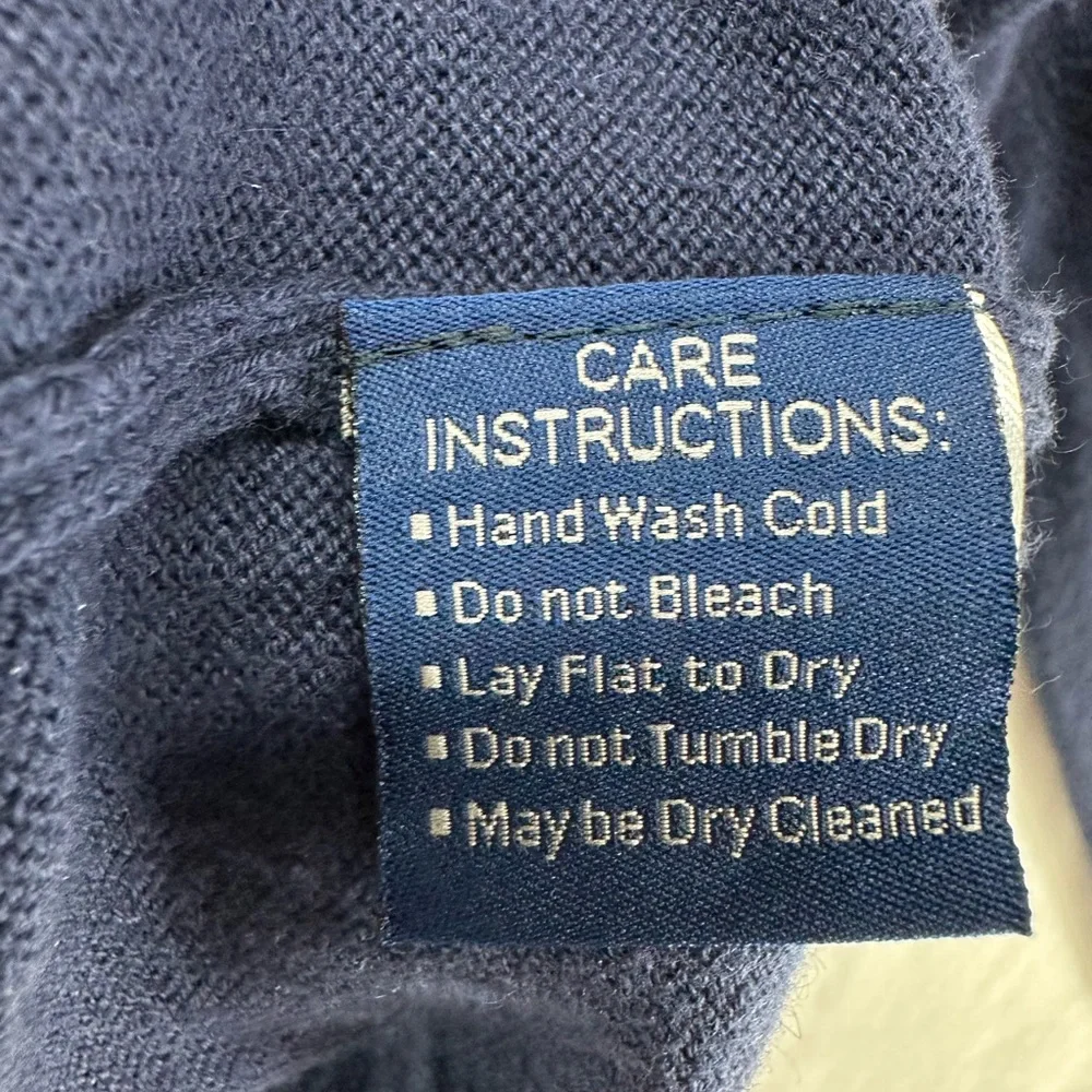 Clubhouse Collection‎ Masters 1/4 Zip Sweater Cashmere Blend Navy Mens Size M